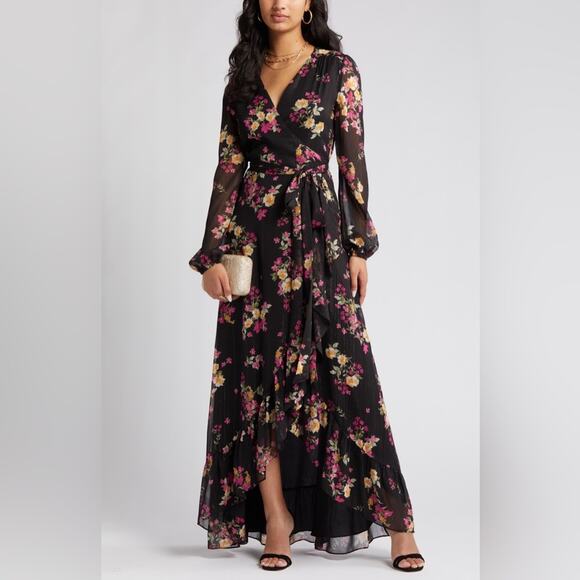 NWT WAYF Meryl Floral Wrap Dress Size XS - Picture 1 of 10